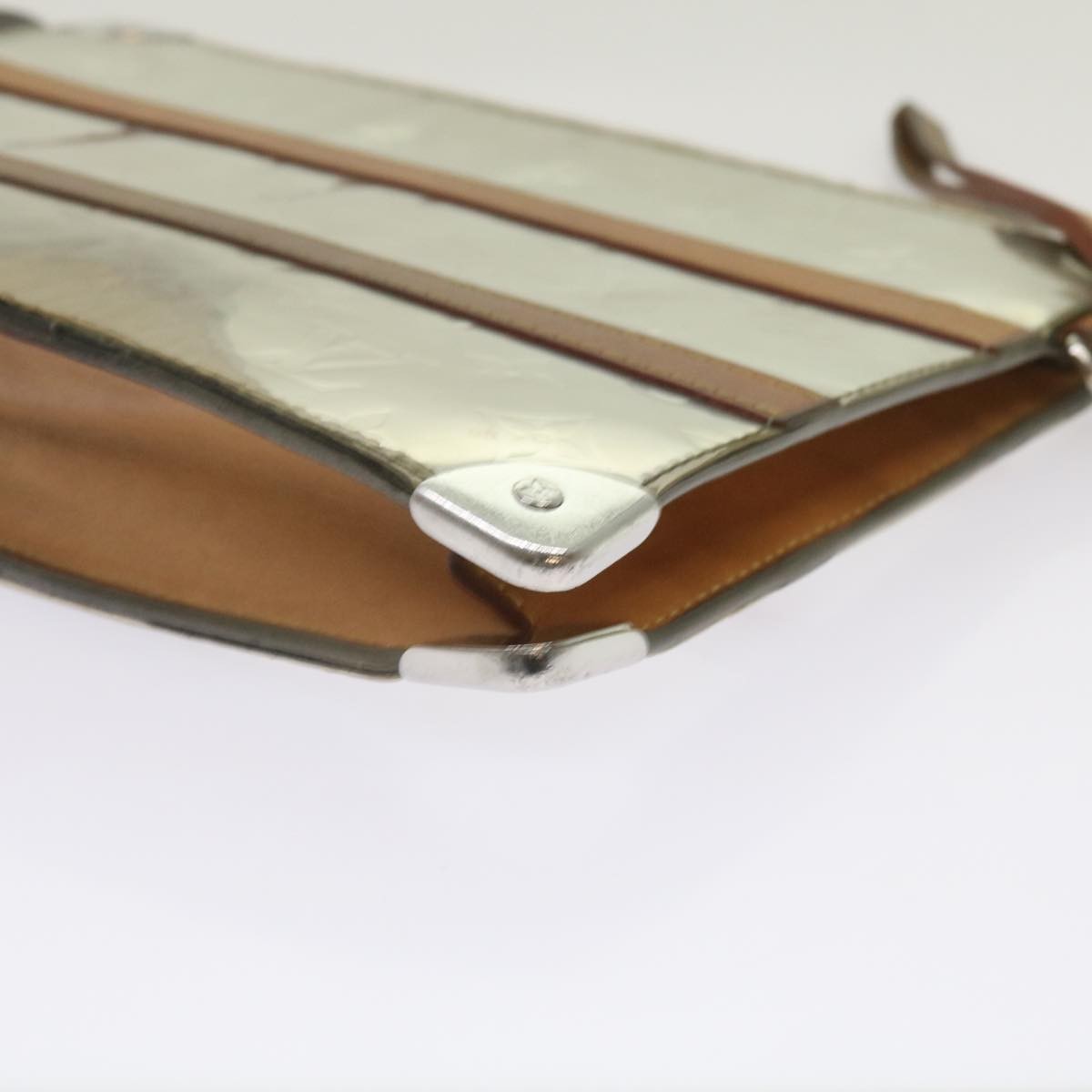 Louis Vuitton Trunk Pouch Monogram Mirror Coated Canvas, SILVER, CANVAS, Clutche & pouche