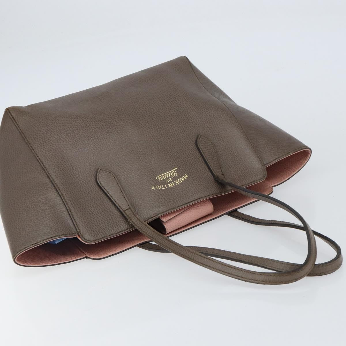 Gucci Swing Tote Leather, GRAY, LEATHER, Tote bag