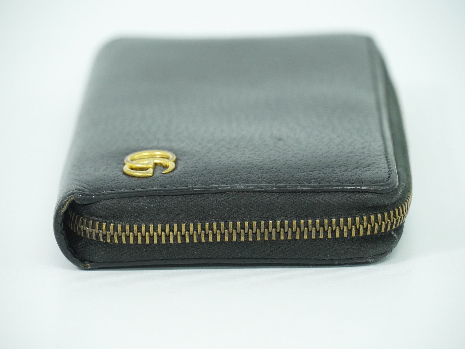 Gucci GG Marmont Zip Around Wallet Leather, BLACK, LEATHER, Wallets