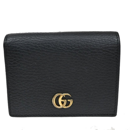 Gucci GG Marmont Flap Card Case Leather, BLACK, LEATHER, Wallets