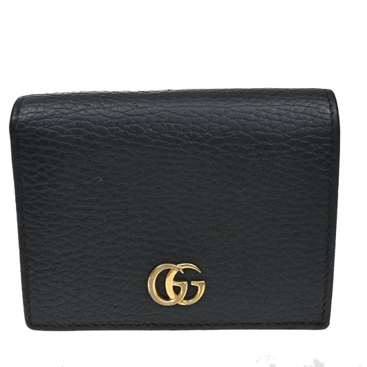 Gucci GG Marmont Flap Card Case Leather, BLACK, LEATHER, Wallets