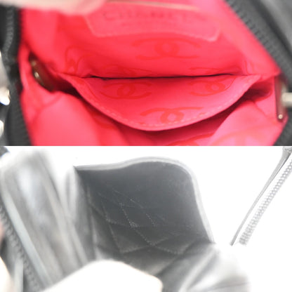 Chanel Cambon Pochette Quilted Leather, Black, Leather, Shoulder Bag