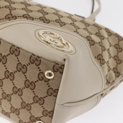 Gucci New Britt Tote GG Canvas, BEIGE, CANVAS, Tote bag