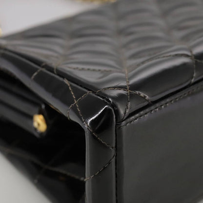 Chanel Vintage Chain Frame Bag Quilted Patent, BLACK, PATENT_LEATHER, Handbag