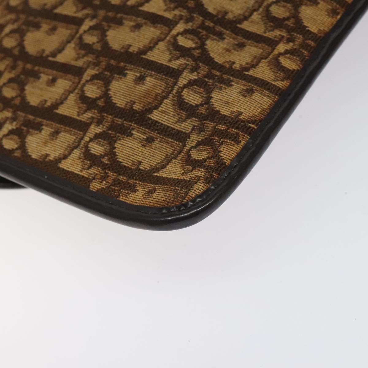 Christian Dior Vintage Trotter Shoulder Bag Embroidered Diorissimo Canvas, BROWN, CANVAS, Shoulder bag