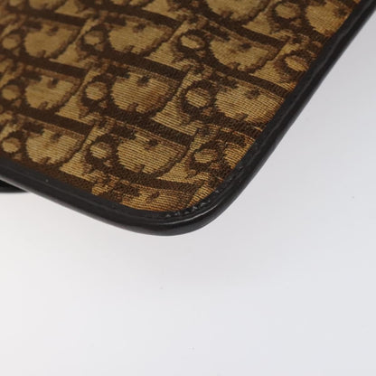 Christian Dior Vintage Trotter Shoulder Bag Embroidered Diorissimo Canvas, BROWN, CANVAS, Shoulder bag