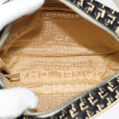 Chanel Vintage Clover Camera Bag Printed Canvas, BLACK, CANVAS, Crossbody bag