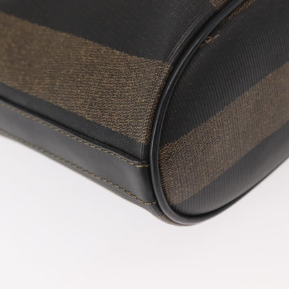 Fendi Pequin Shoulder Bag Canvas, BROWN, PVC, Shoulder bag