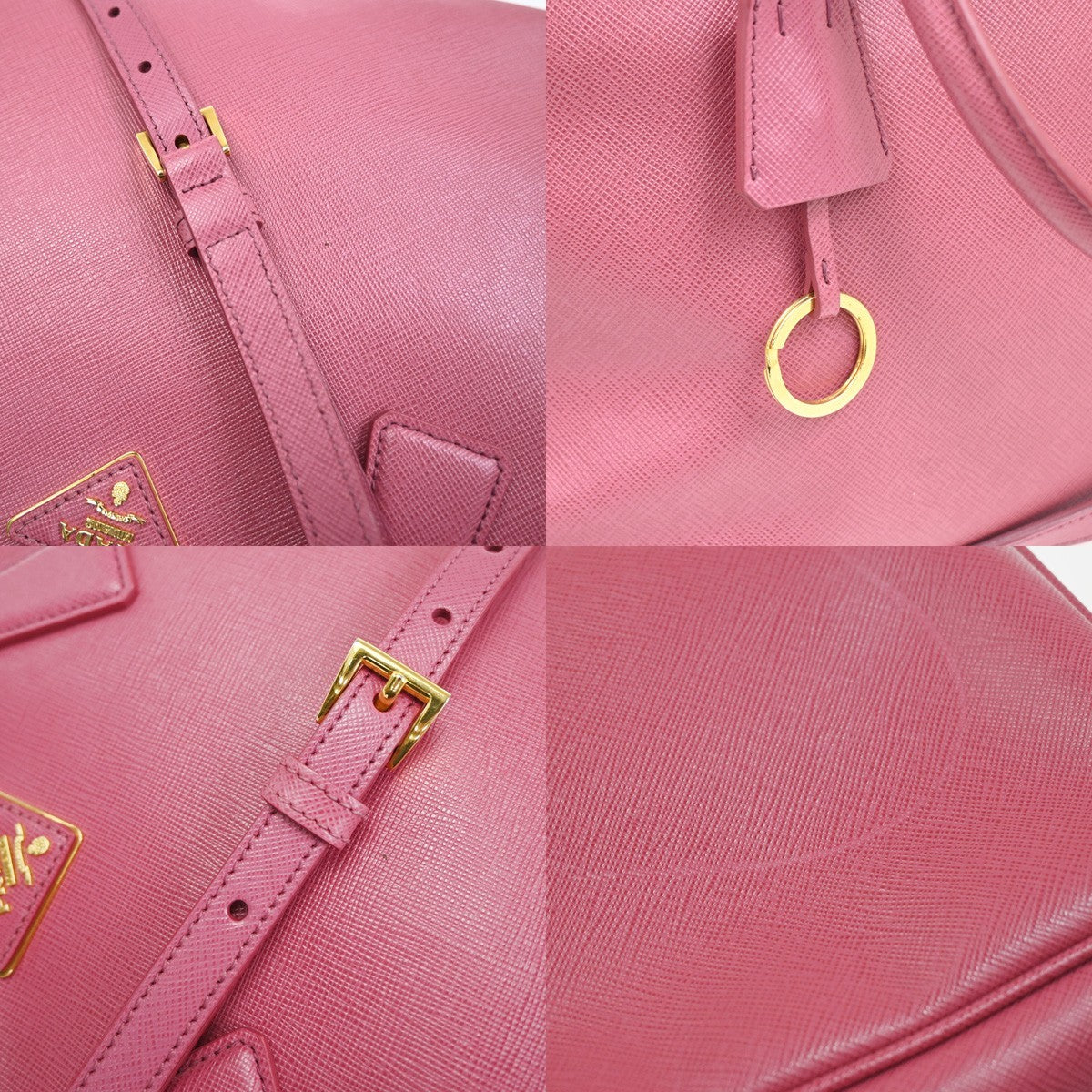 Prada Lux Open Tote Saffiano Leather, Pink, Leather, Tote Bag