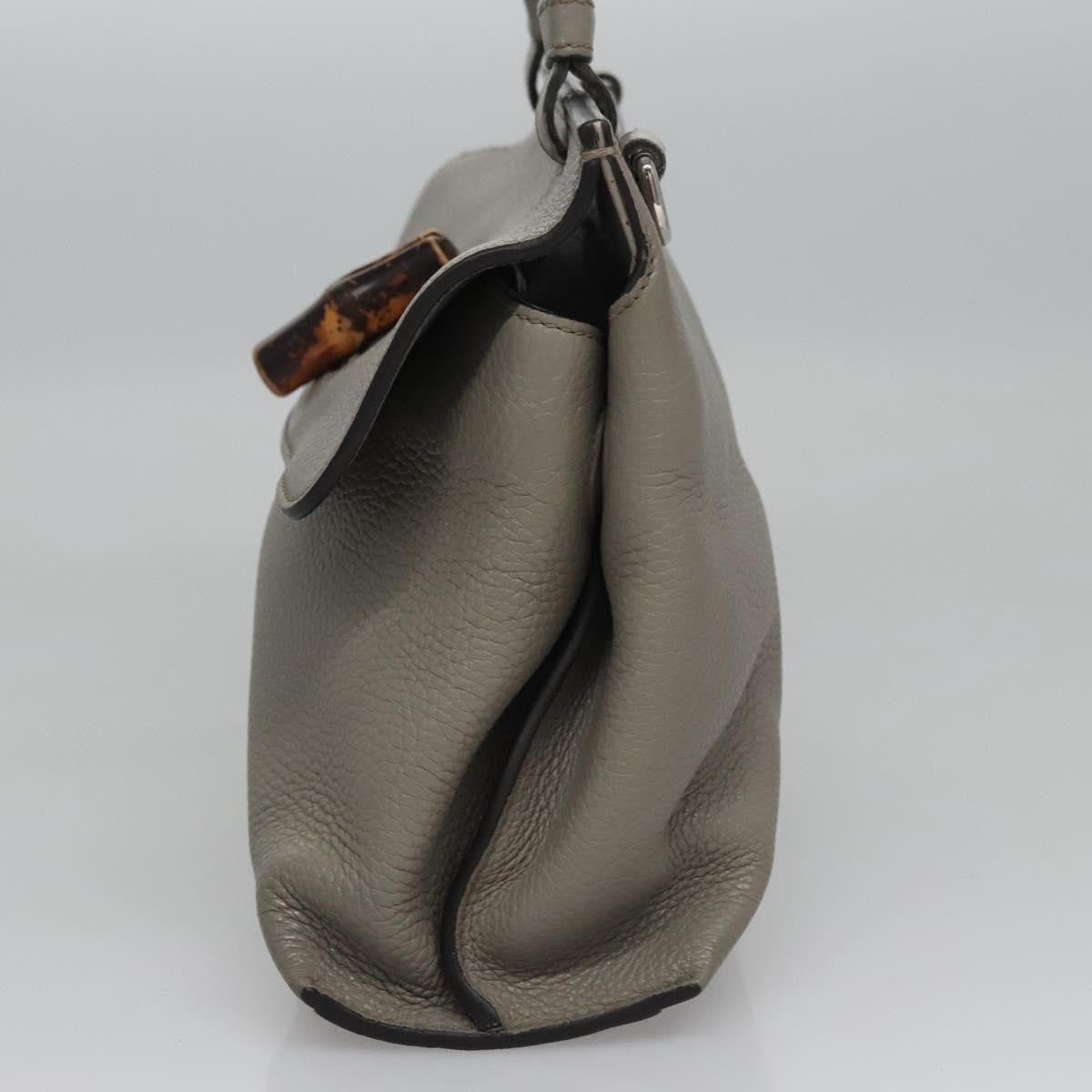 Gucci Bamboo Daily Top Handle Bag Leather, GRAY, LEATHER, Handbag