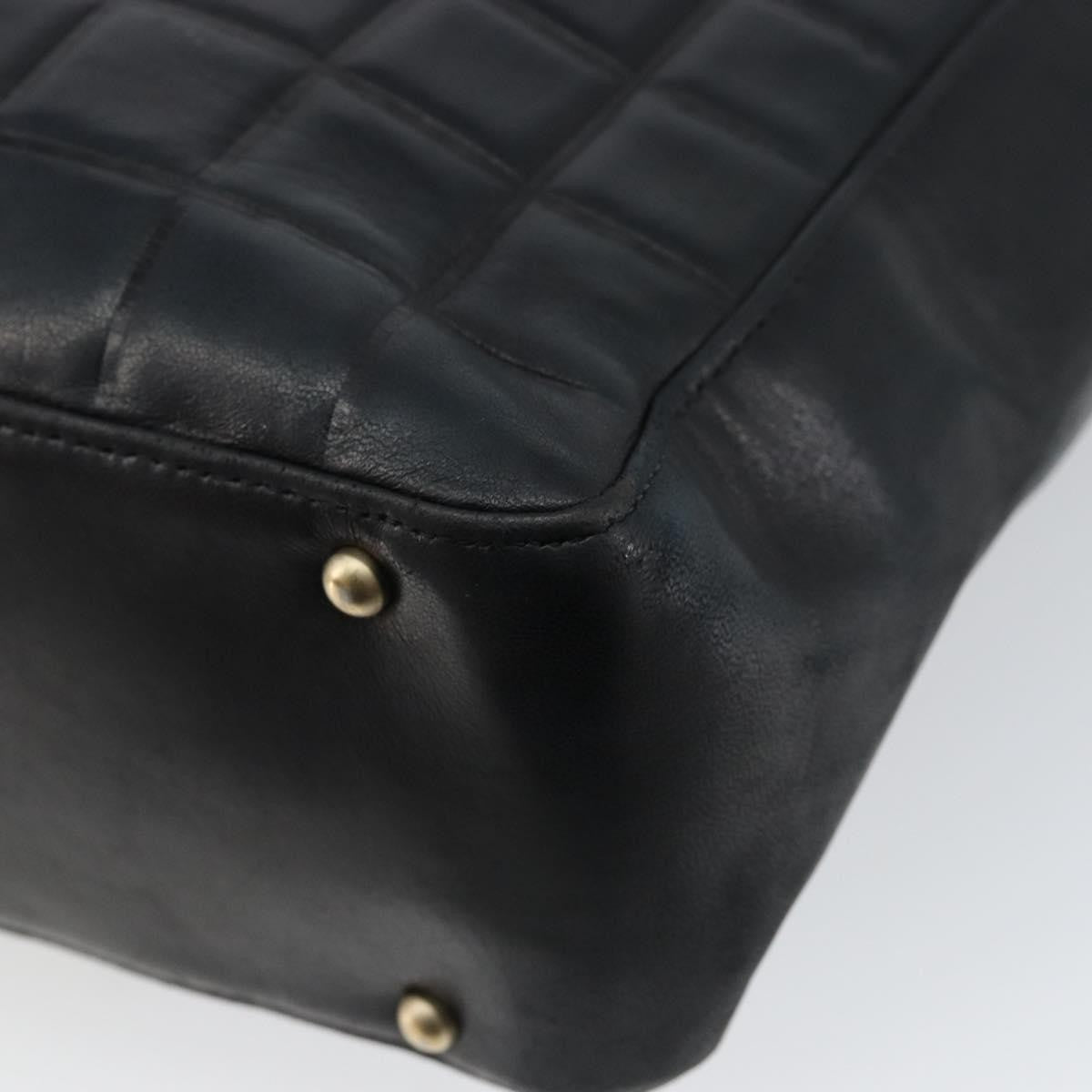 Chanel Chocolate Bar CC Tote Quilted Leather, BLACK, LEATHER, Tote bag