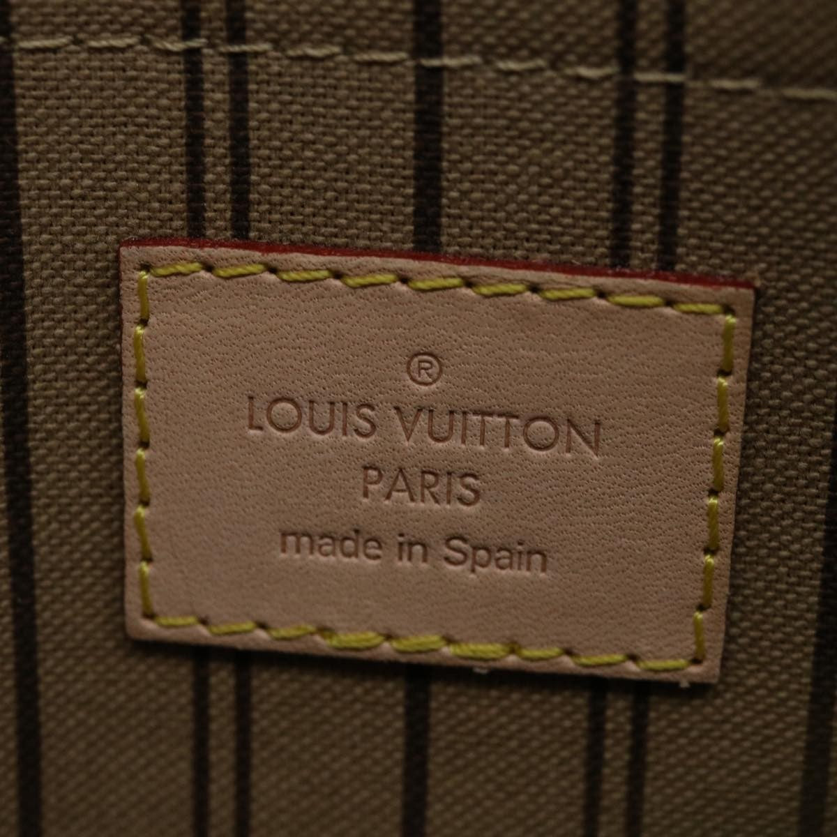 Louis Vuitton Neverfull Pochette Monogram Canvas, BROWN, CANVAS, Clutche & pouche