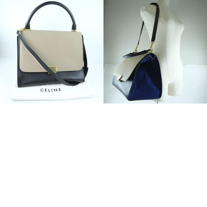 Celine Trapeze Bag Leather with Suede, BLACK, LEATHER, Bag
