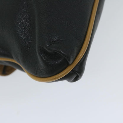 Celine Logo Triomphe Pouch Leather, BLACK, LEATHER, Clutche & pouche