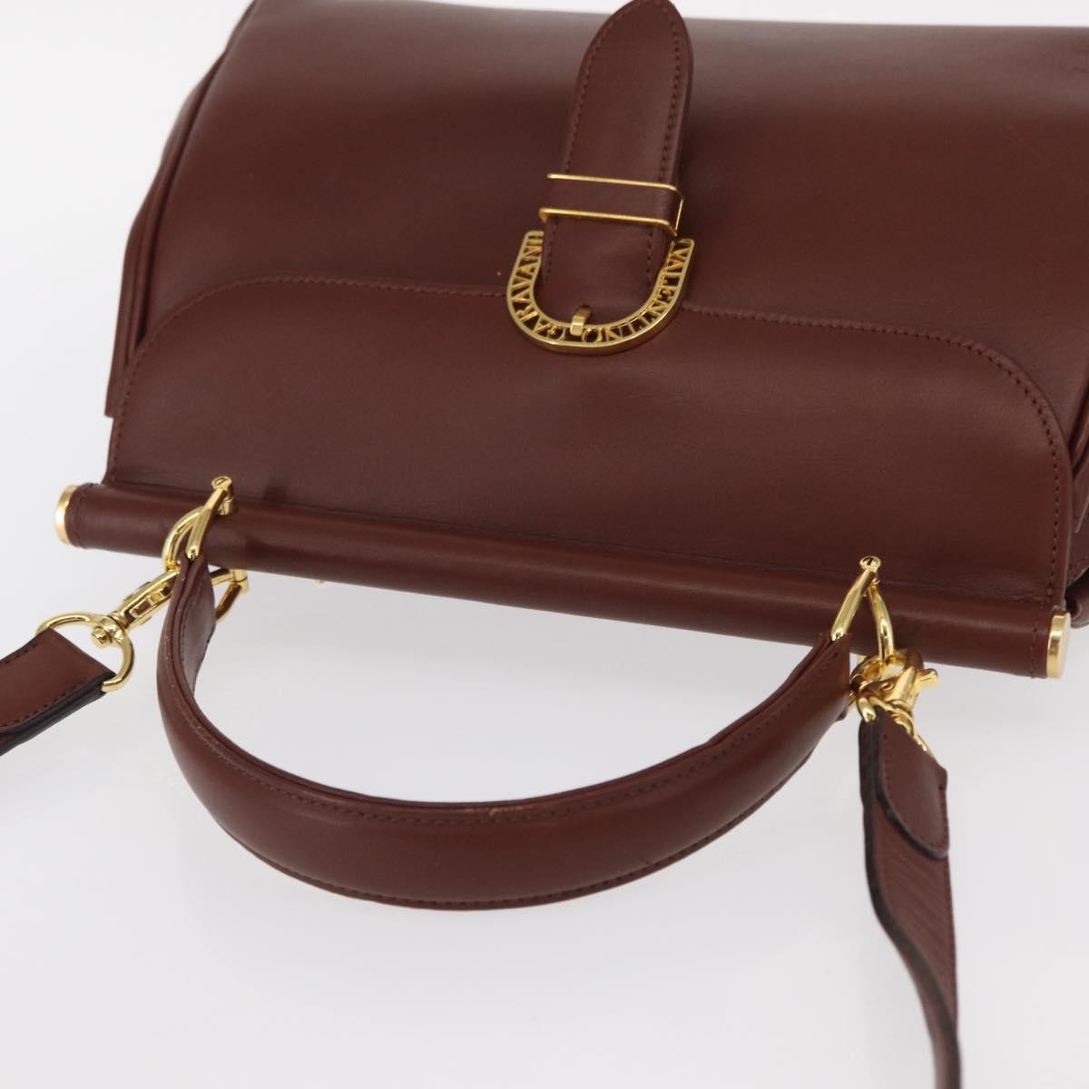 Valentino Garavani Vintage Handbag Leather, BURGUNDY, LEATHER, Handbag