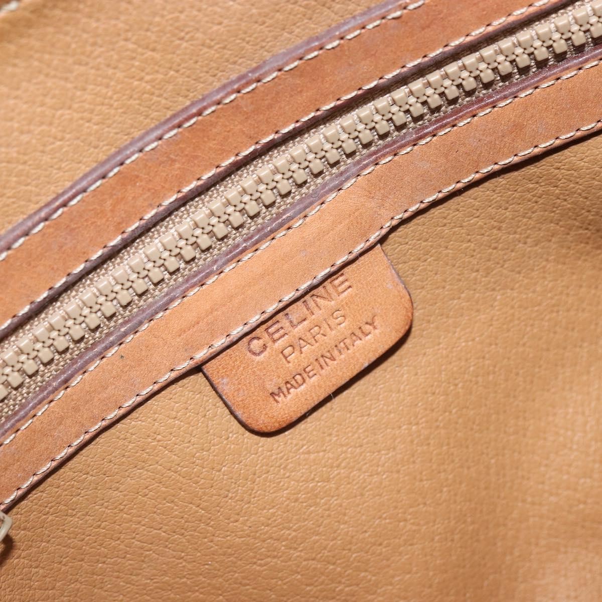 Celine Vintage Macadam Handbag Canvas and Leather, BROWN, CANVAS, Handbag