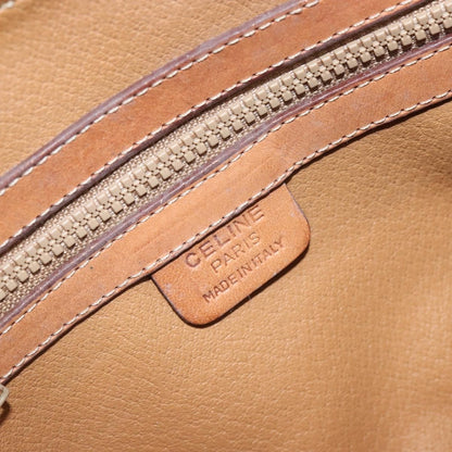 Celine Vintage Macadam Handbag Canvas and Leather, BROWN, CANVAS, Handbag