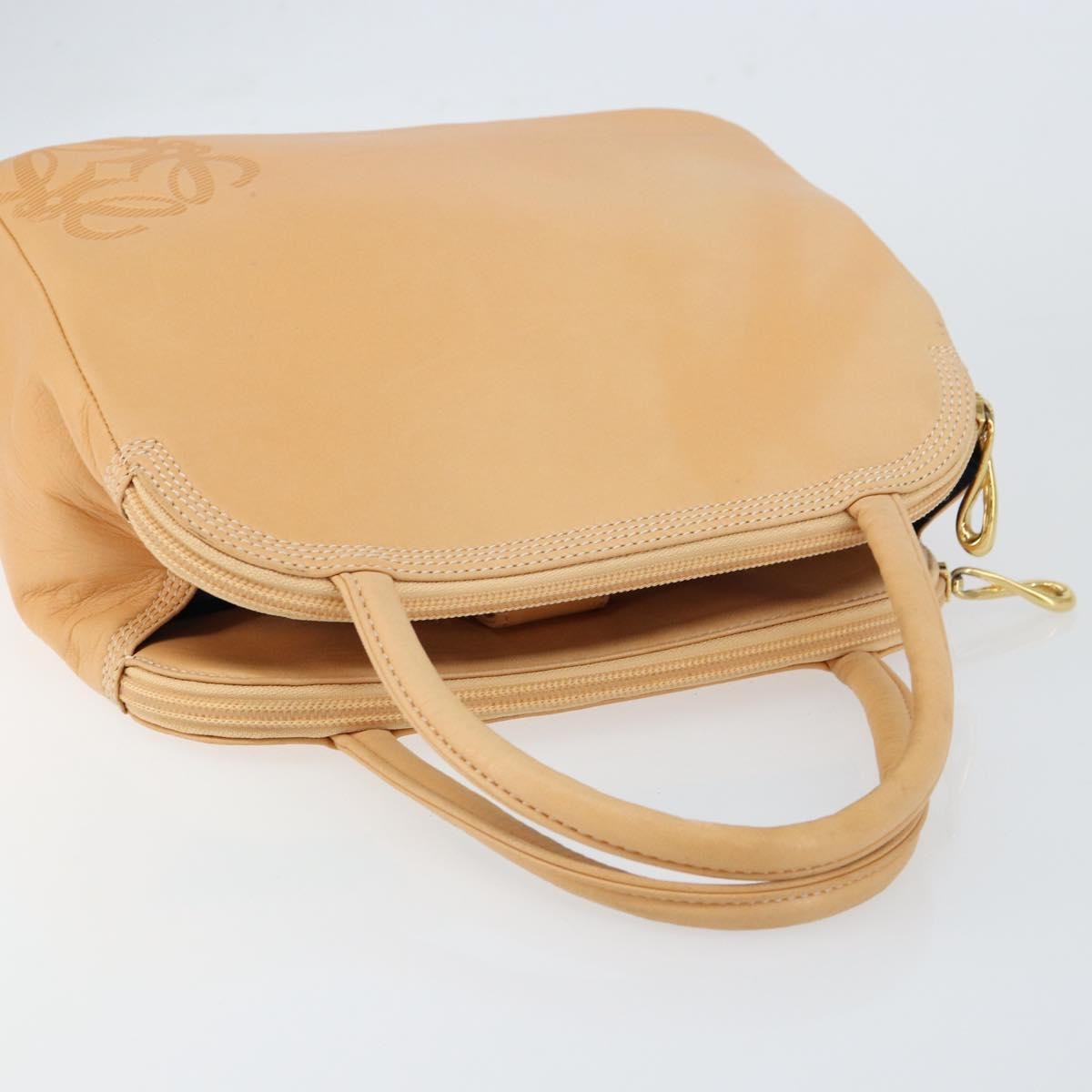 Loewe Anagram handbag Leather, BEIGE, LEATHER, Handbag