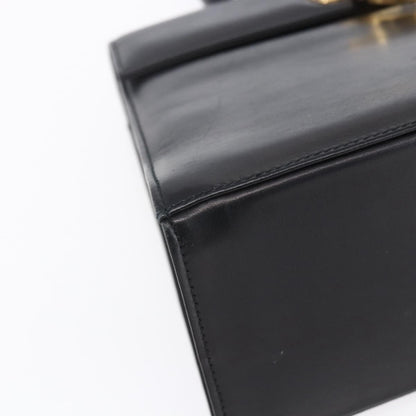 Salvatore Ferragamo Gancini handbag Leather, BLACK, LEATHER, Handbag