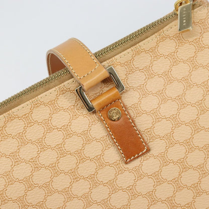 Celine Vintage Macadam Tote bag Canvas and Leather, BEIGE, CANVAS, Tote bag