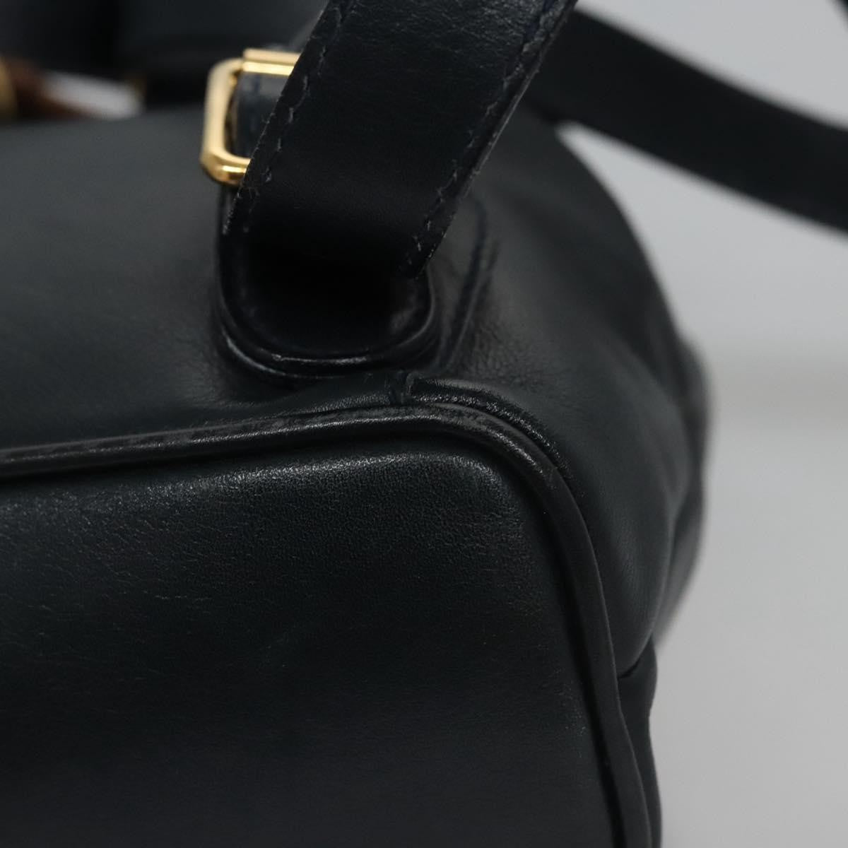 Gucci Vintage Bamboo Backpack Leather, Black, Leather, Backpack