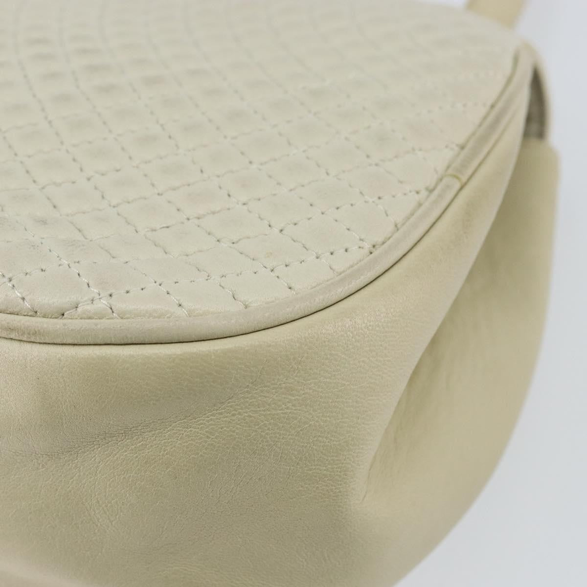 Bally Vintage Handbag Quilted Leather, White, Leather, Handbag