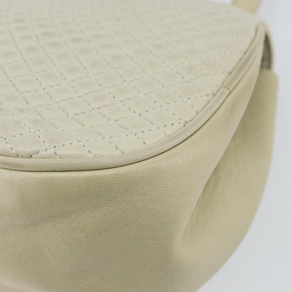Bally Vintage Handbag Quilted Leather, White, Leather, Handbag