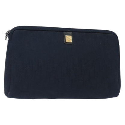 Christian Dior Vintage Trotter Pouch Diorissimo Canvas, NAVY, CANVAS, Clutche & pouche