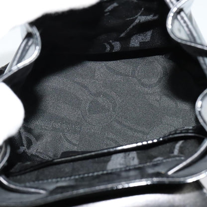 Salvatore Ferragamo Gancini Flap Drawstring Backpack Patent leather, BLACK, PATENT_LEATHER, Backpack