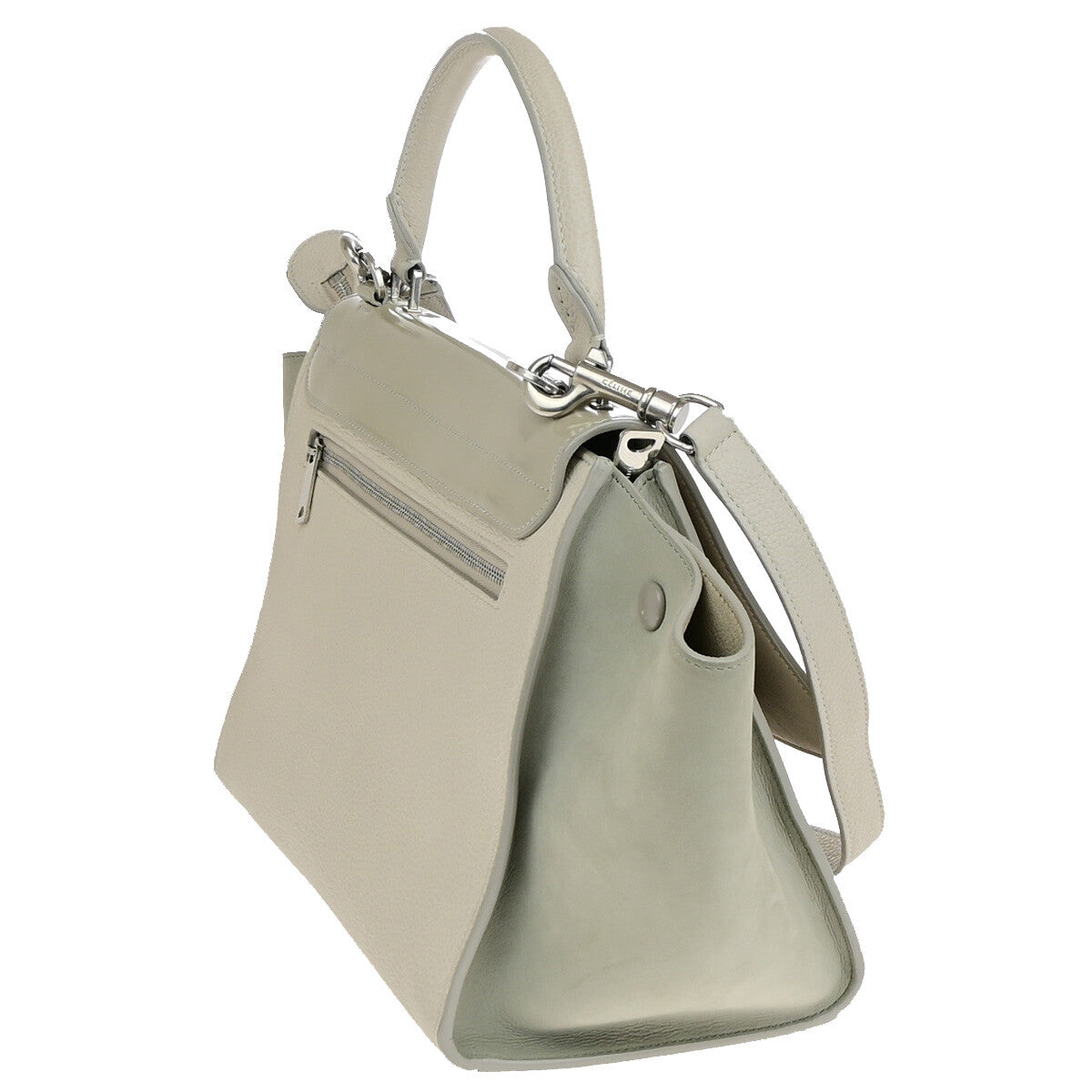 Celine Trapeze Bag Leather, BEIGE, LEATHER, Handbag