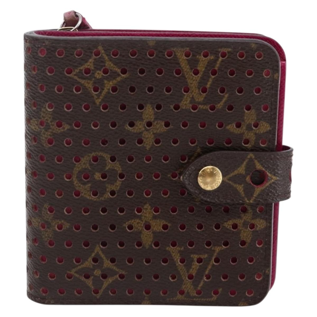 Louis Vuitton Perfo  Compact Zip Wallet Canvas, PINK, CANVAS, Wallets