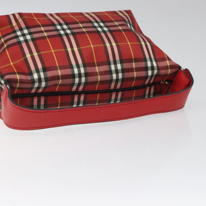 Burberry Nova Check Handbag Leather and Nylon, Red, Nylon, Handbag