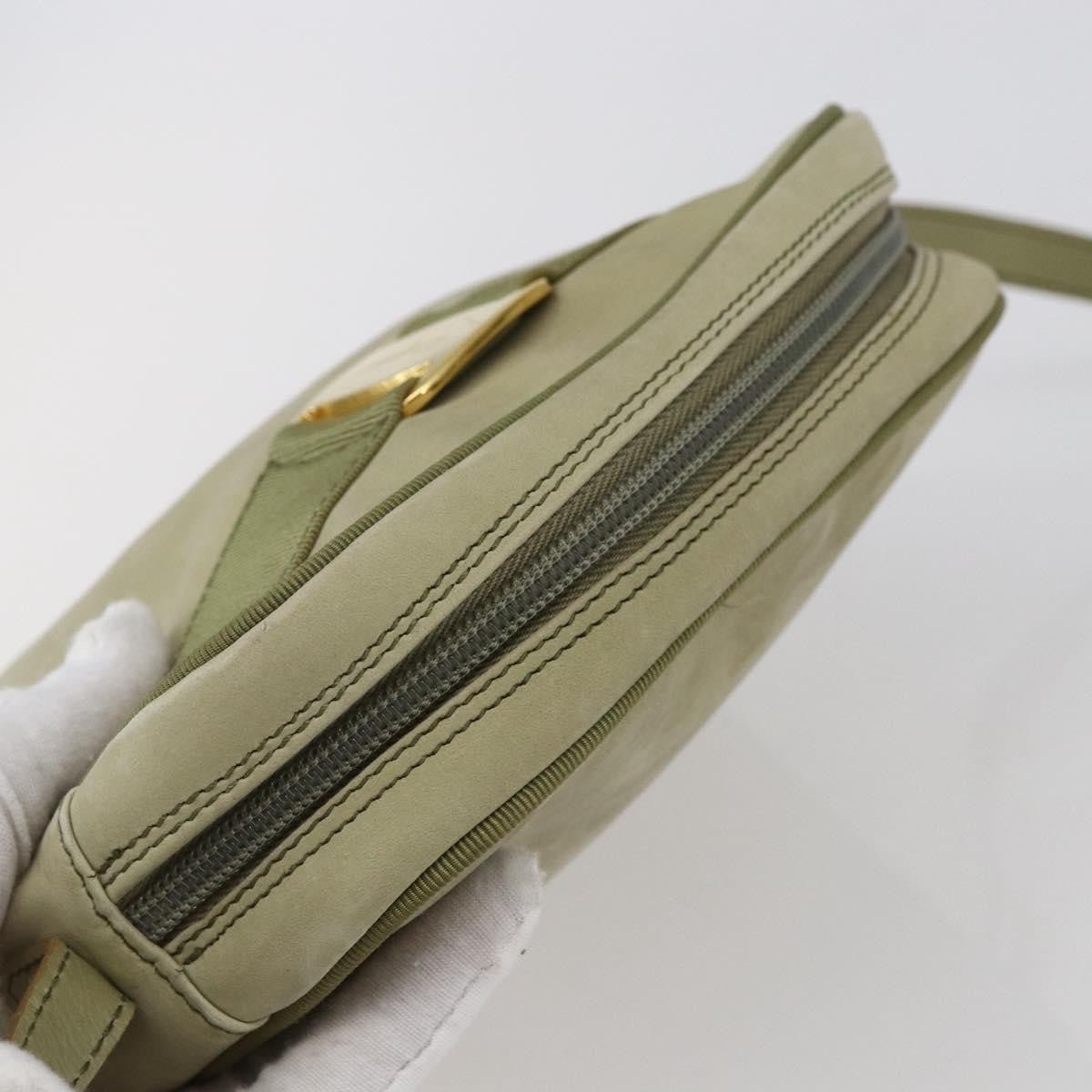 Salvatore Ferragamo Vala Shoulder Bag Suede, GREEN, SUEDE, Shoulder bag