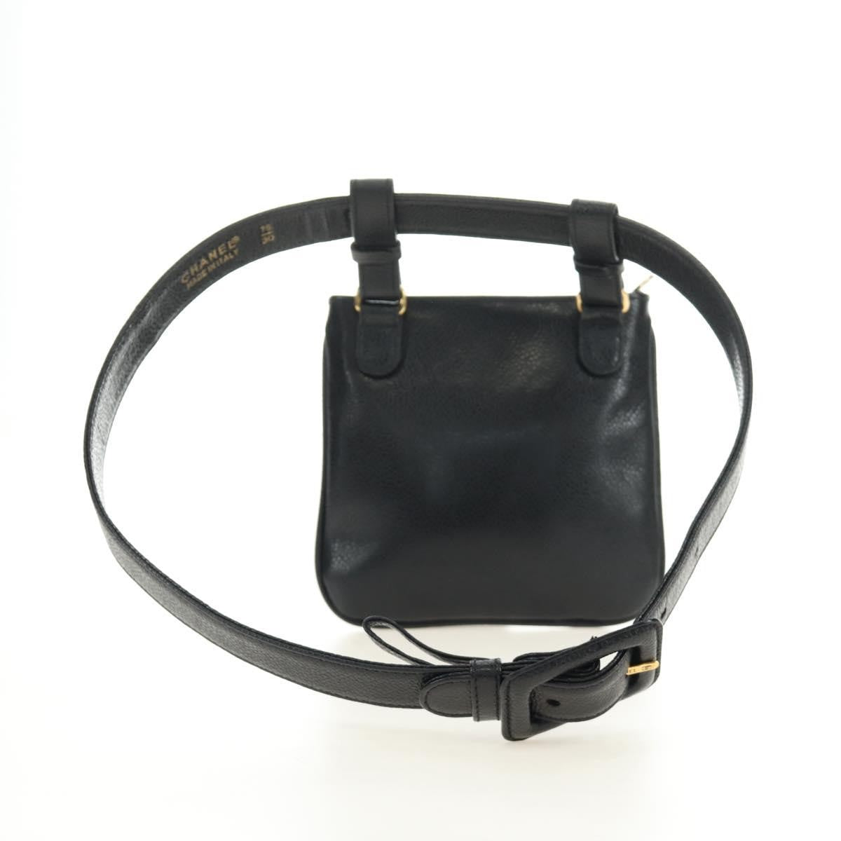 Chanel Vintage Timeless Belt Bag Caviar, Black, Leather, Clutch