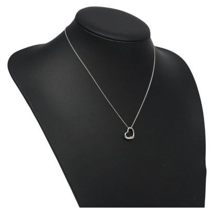 Tiffany & Co. Elsa Peretti Open Heart Pendant Necklace Sterling Silver, SILVER, SILVER, Necklace