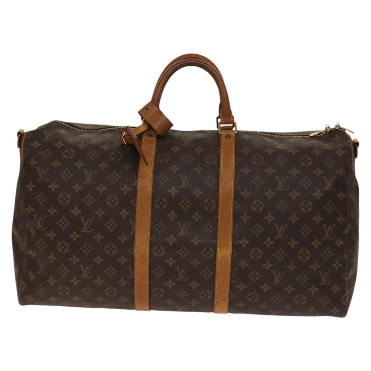 Louis Vuitton Keepall Bag Monogram Canvas, BROWN, CANVAS, Travel bag