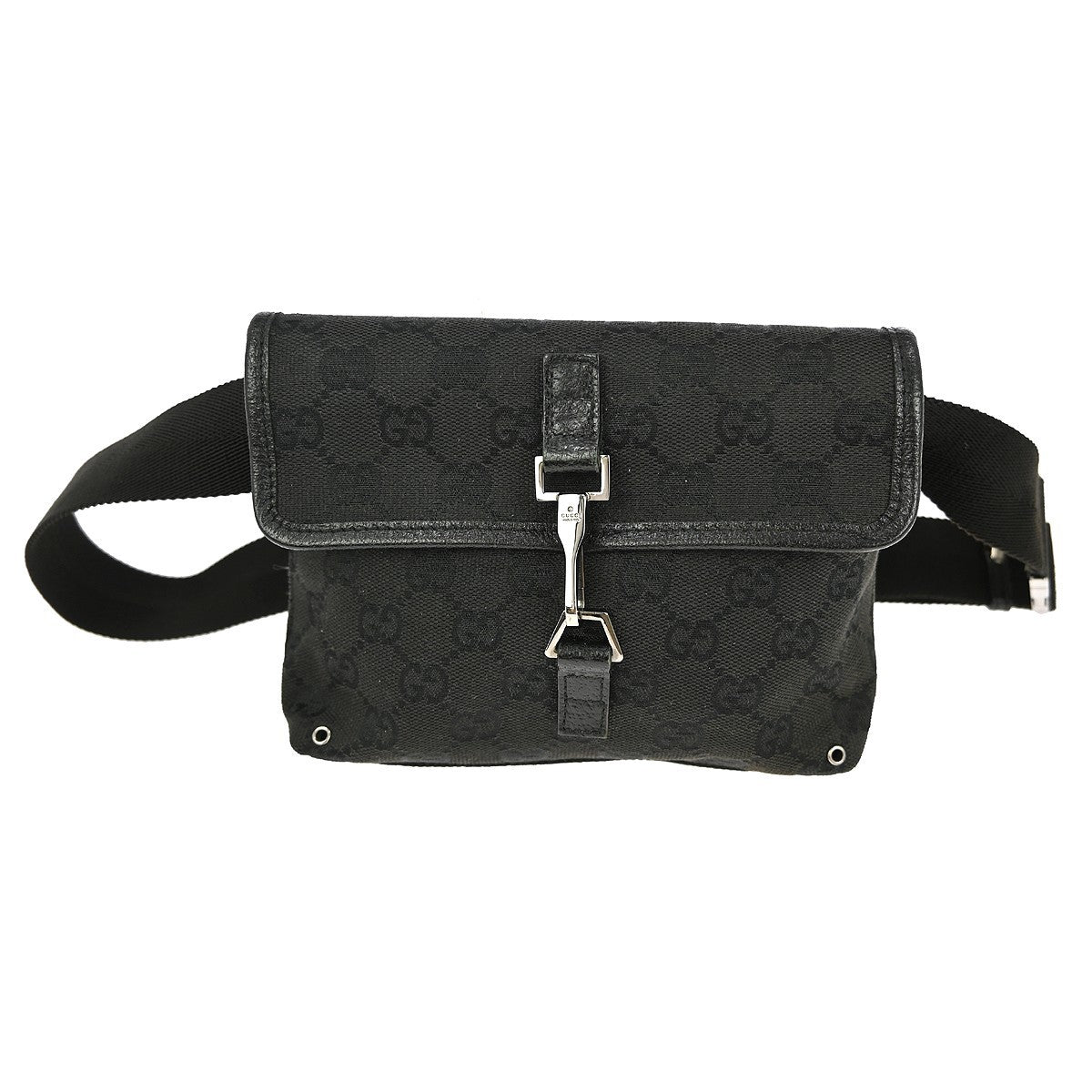 Gucci Vintage Jackie Waist Bag GG Canvas, BLACK, CANVAS, Clutche & pouche