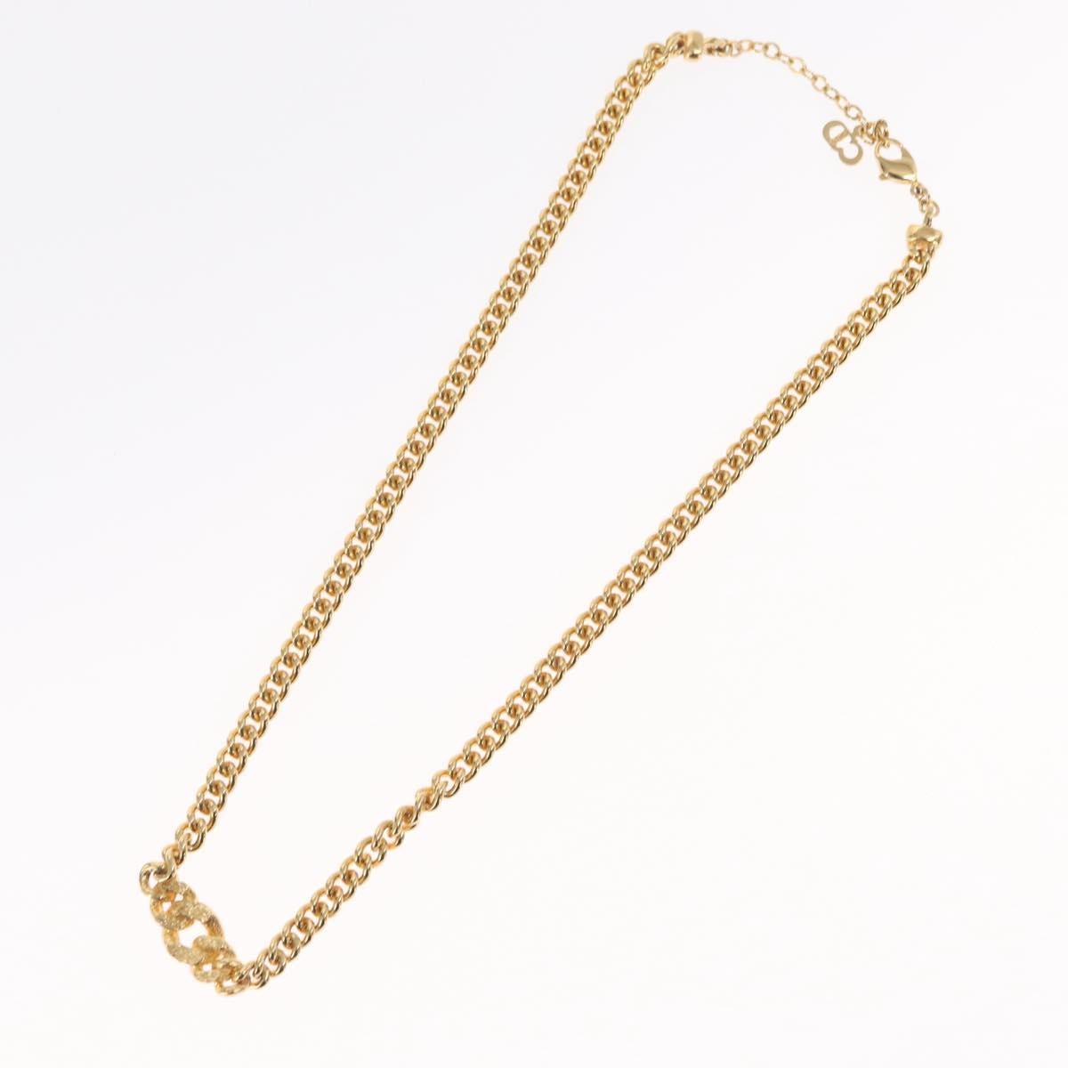 Christian Dior Vintage CD Pendant Necklace Metal, Gold, Metal, Necklace