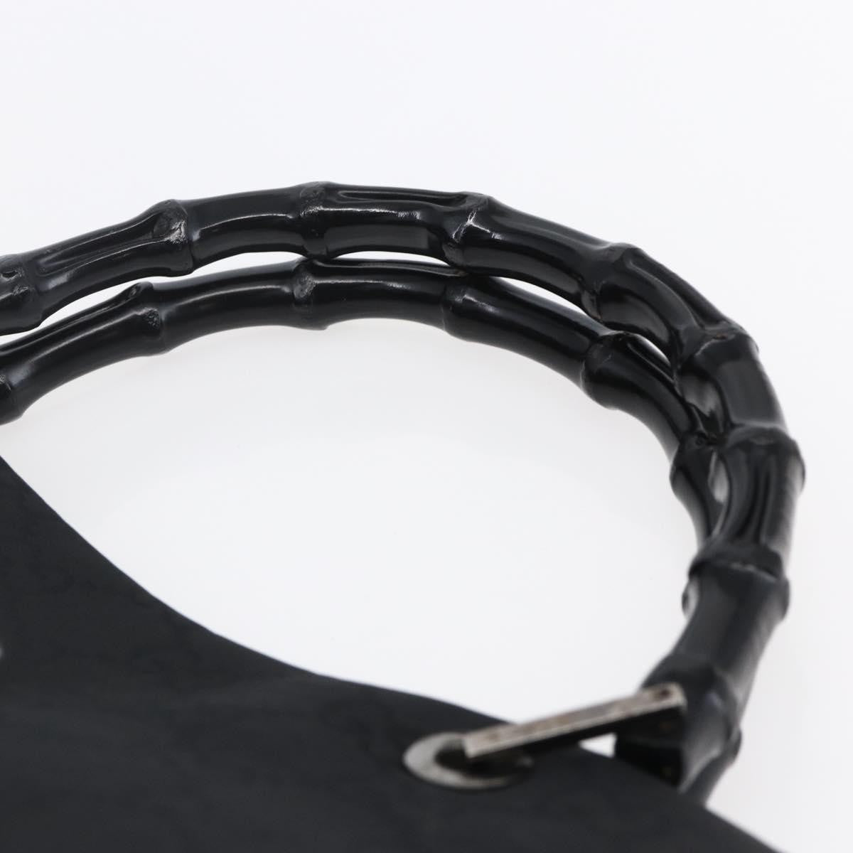 Gucci Vintage Bamboo Handle Tote GG Nylon, BLACK, NYLON, Tote bag