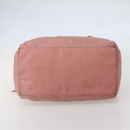 Prada Side Pocket Bauletto Bag Nylon with Leather, PINK, NYLON, Handbag
