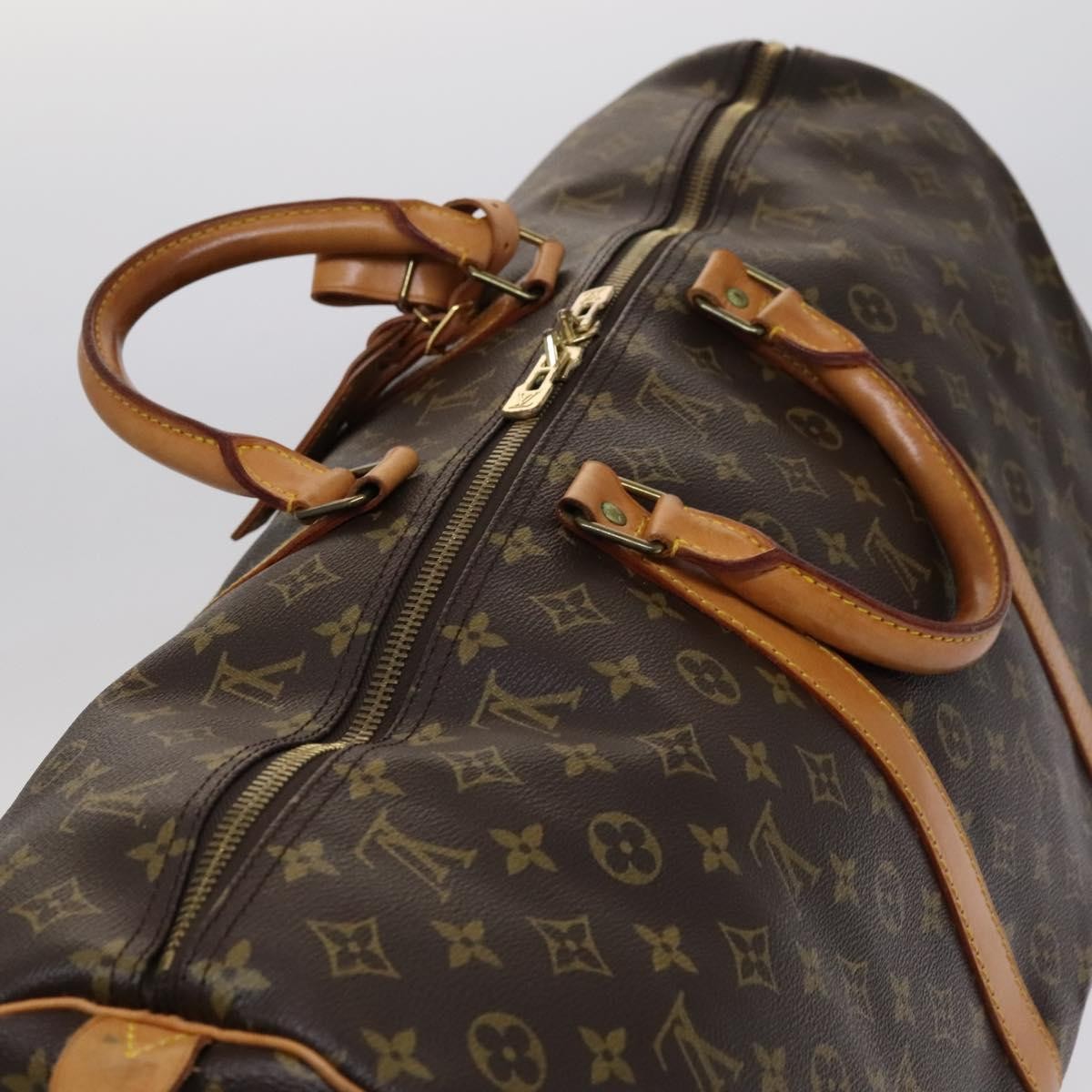 Louis Vuitton Keepall Bag Monogram Canvas, BROWN, CANVAS, Travel bag