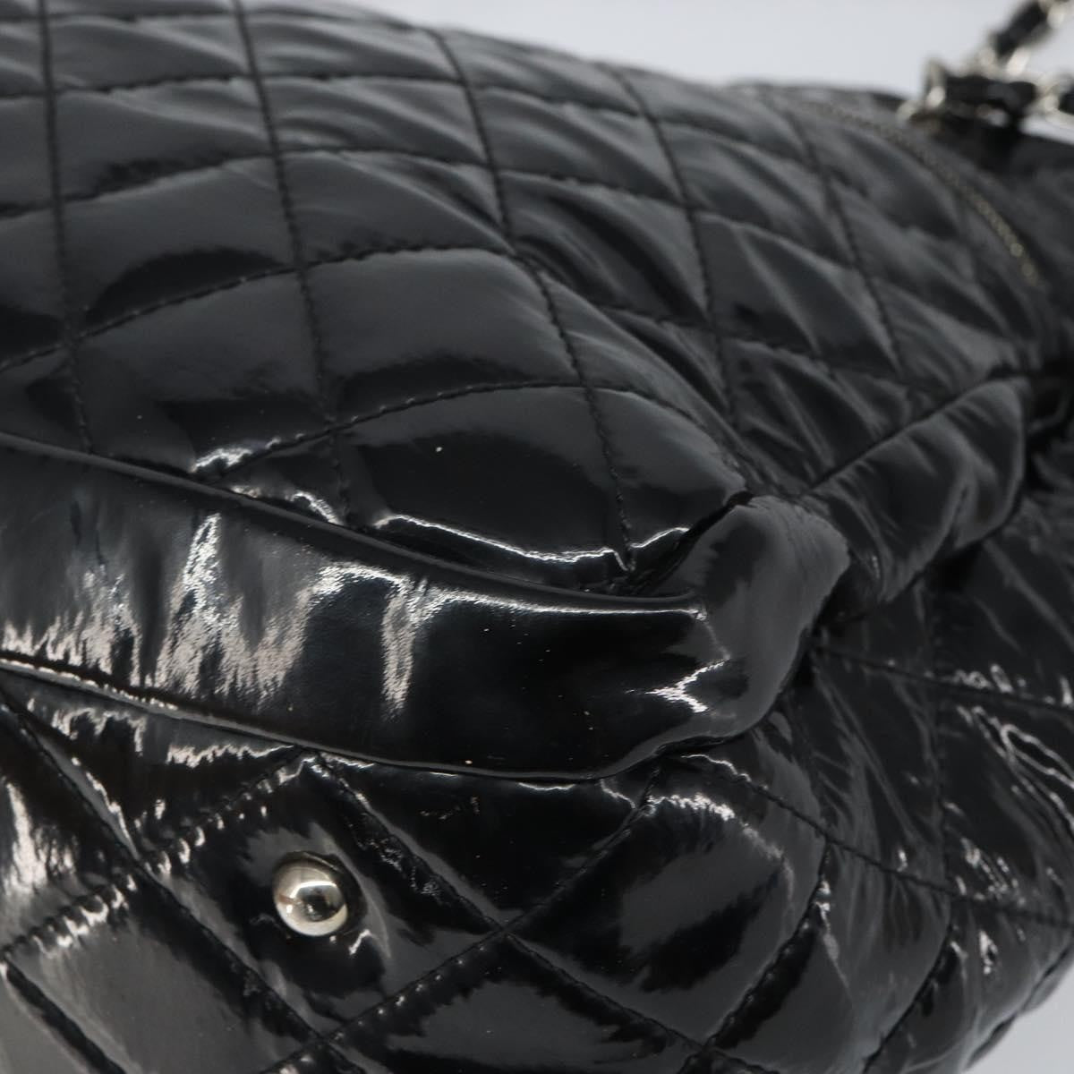 Chanel CC Charm Tote Quilted Patent Vinyl, BLACK, PATENT_LEATHER, Tote bag