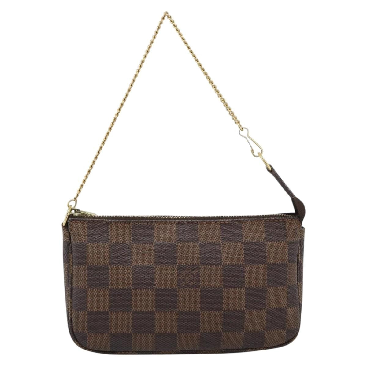 Louis Vuitton Mini pochette accessoires Damier Canvas, Brown, Canvas, Clutch