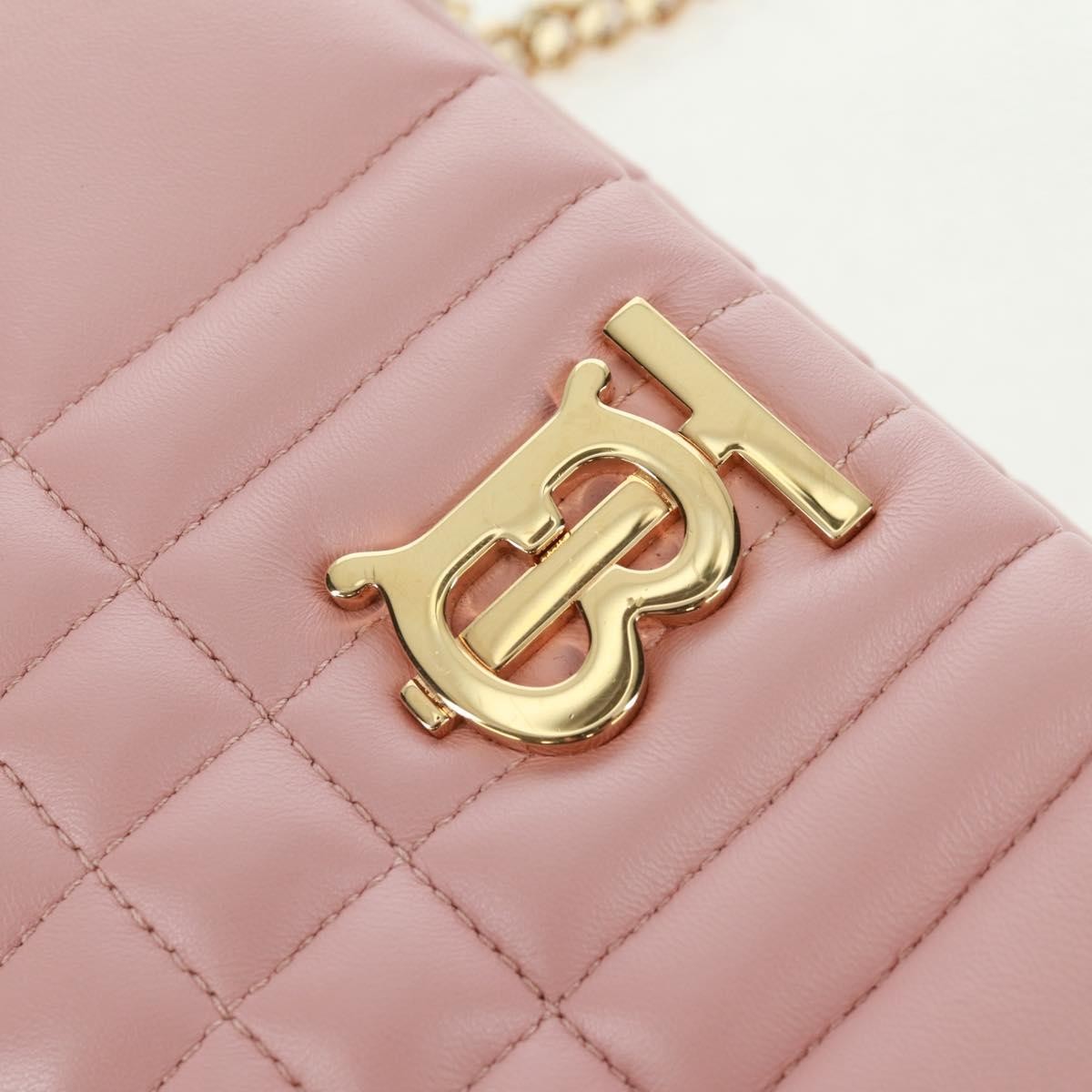 Burberry Lola Zip Shoulder Bag Quilted Leather, PINK, LEATHER, Shoulder bag