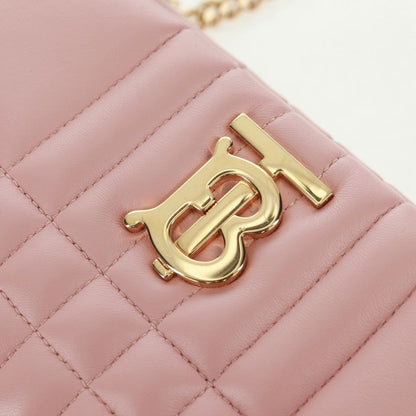 Burberry Lola Zip Shoulder Bag Quilted Leather, PINK, LEATHER, Shoulder bag