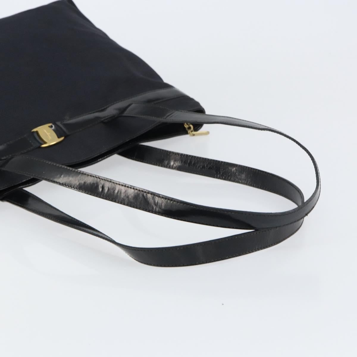 Salvatore Ferragamo Vala tote Canvas, BLACK, CANVAS, Tote bag