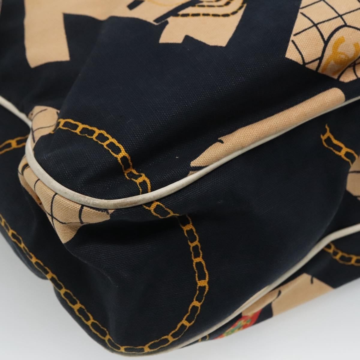 Chanel Miss Mademoiselle Shoulderbag Canvas, NAVY, CANVAS, Shoulder bag