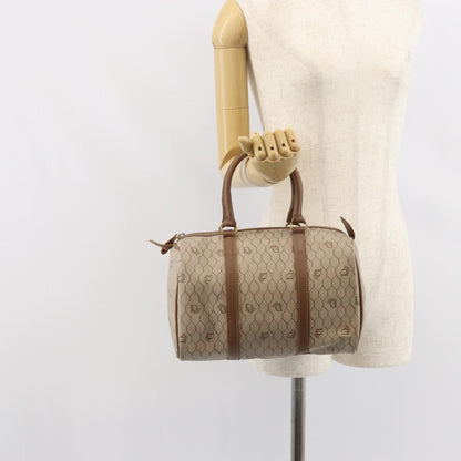 Christian Dior Vintage Honeycomb Boston bag Canvas and Leather, BEIGE, CANVAS, Travel bag