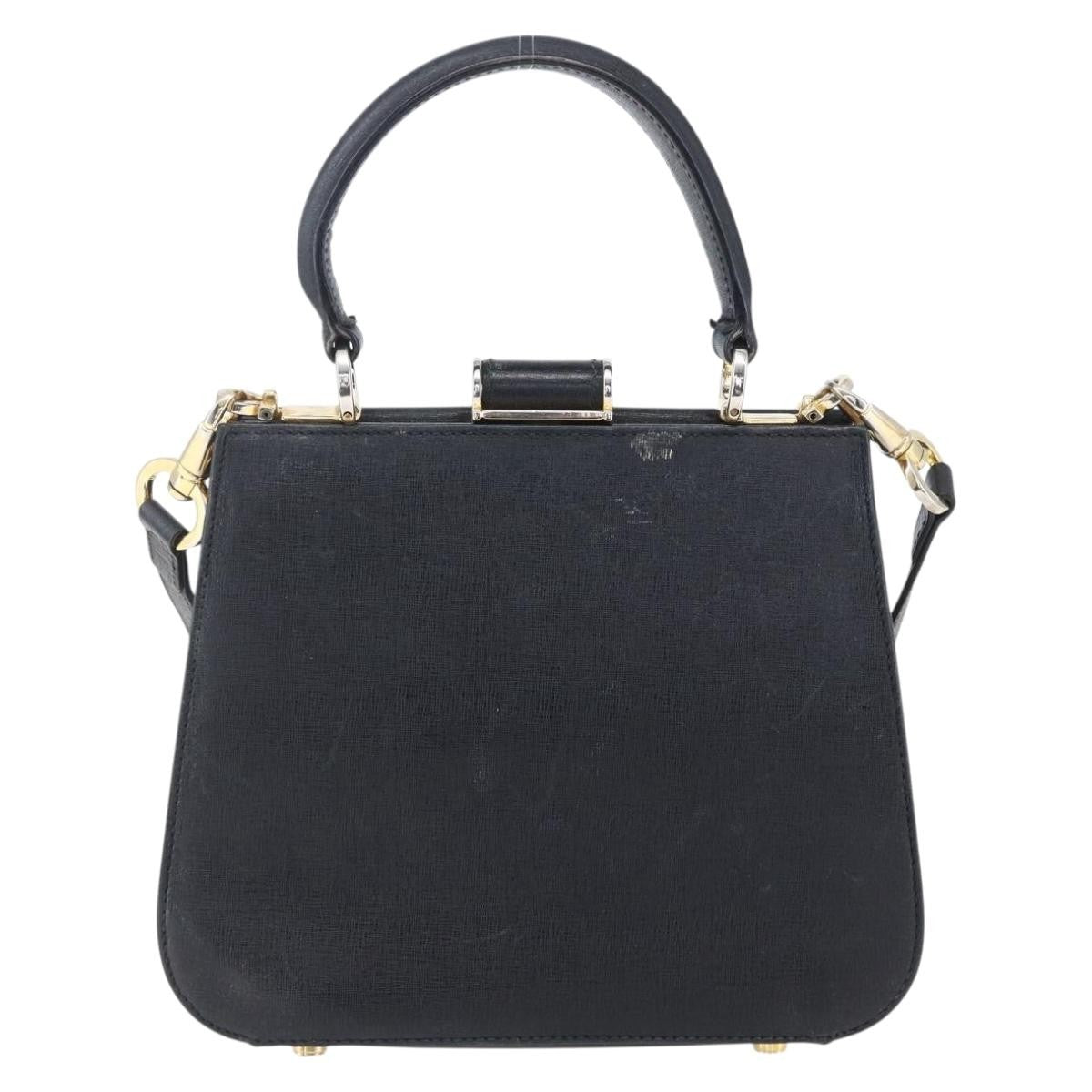 Salvatore Ferragamo Vintage Shoulder Bag Leather, BLACK, LEATHER, Shoulder bag