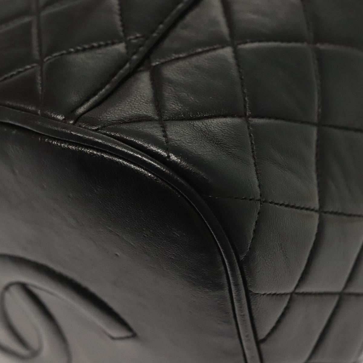Chanel Vintage Cosmetic Case Quilted Lambskin, BLACK, LEATHER, Clutche & pouche